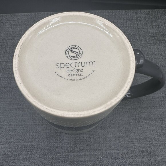 Modern Zen Gray Black Stoneware Mug Textured Dots Ombre - Picture 6 of 9